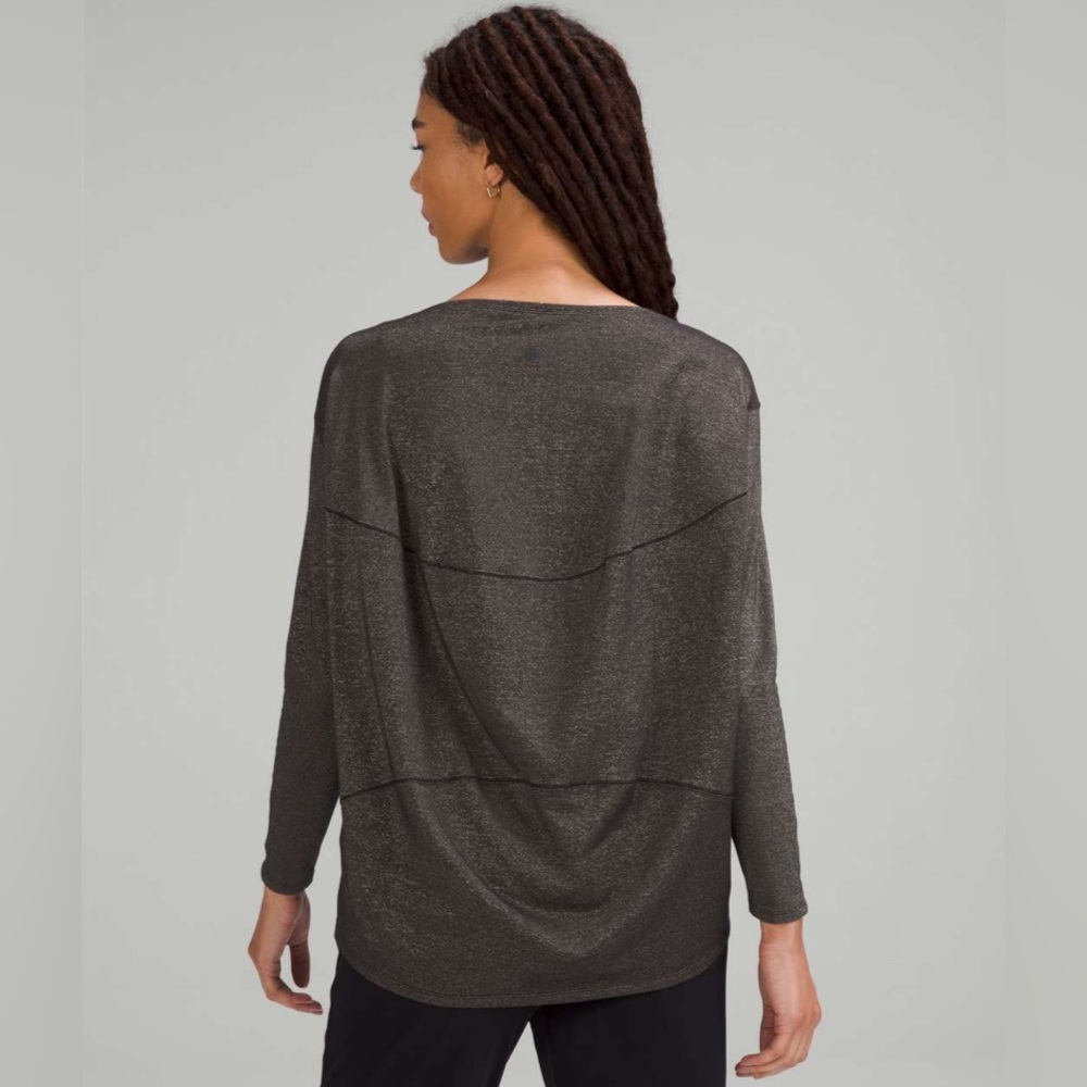 Lululemon Back in Action Long Sleeve Shirt *Spark in Black Size 12
